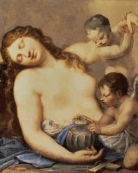 María Magdalena Penitente con putti